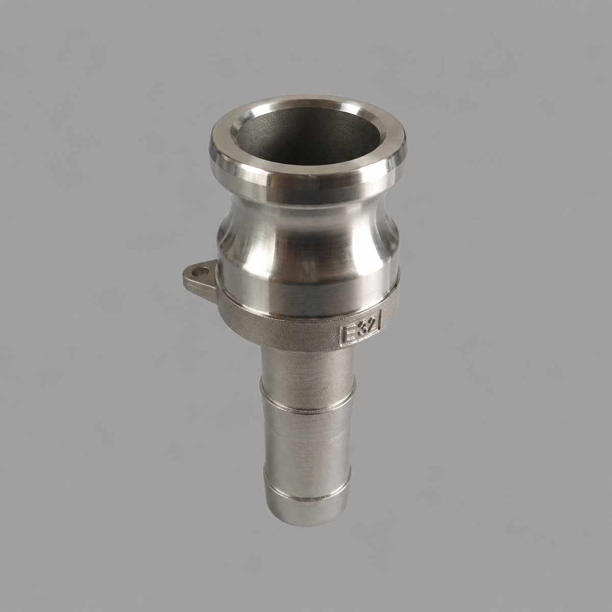 Camlock typ E — wtyk z karbowaną końcówką do węża, aluminium