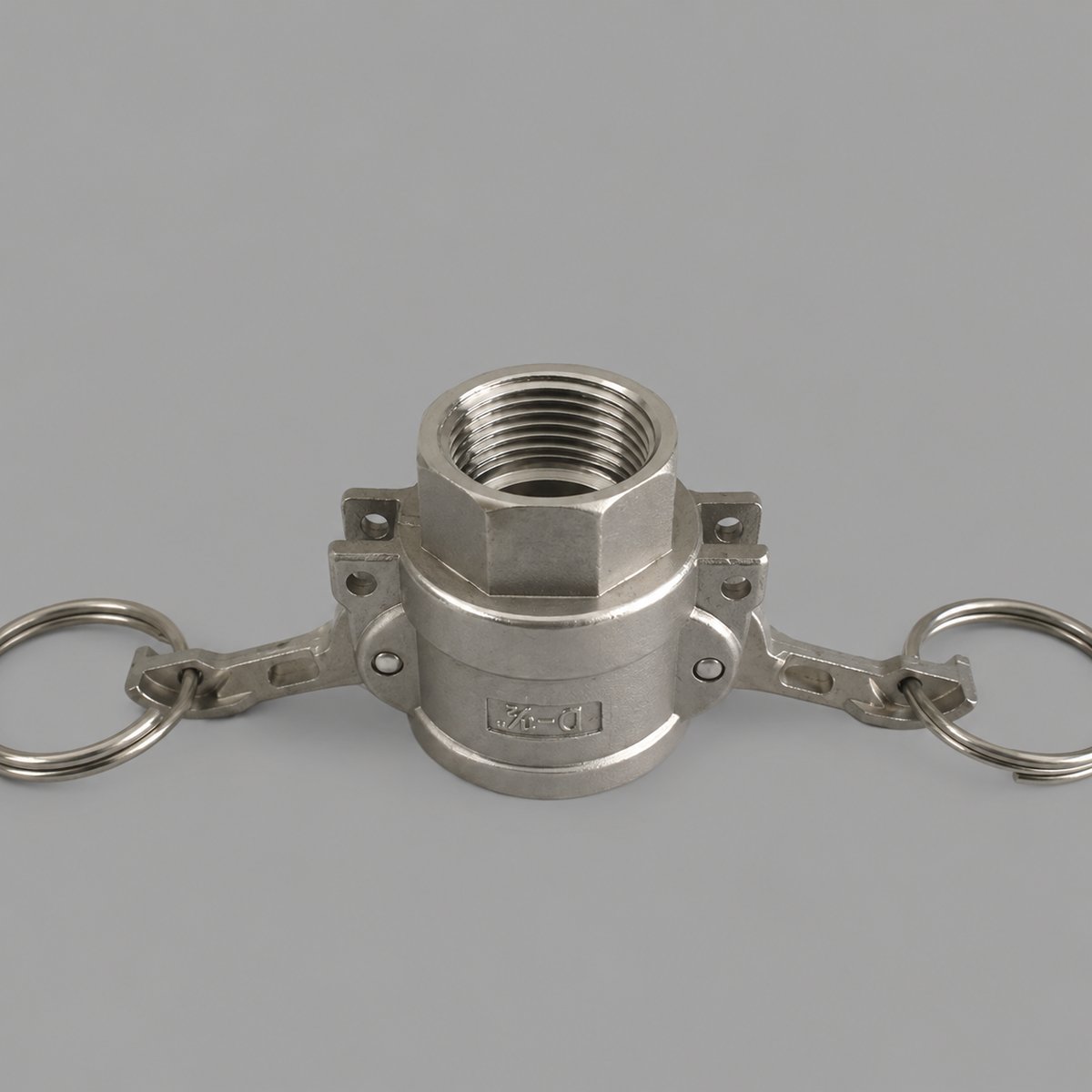 Camlock typ D — gniazdo z dźwigniami i gwintem wewnętrznym BSP/NPT, aluminium